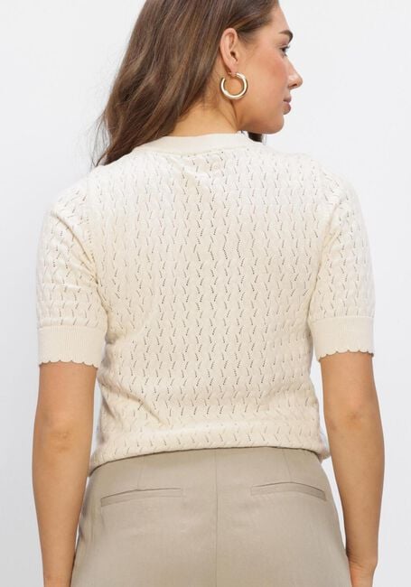 Ecru OBJECT Pullover OBJFLAUNY S/S RE KNIT TOP - large