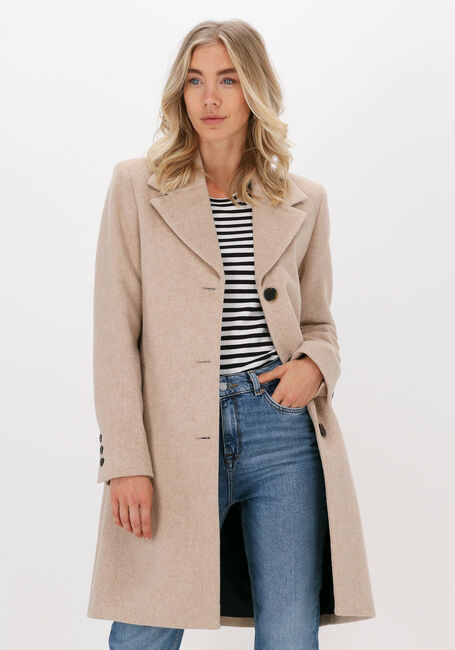 Beige SELECTED FEMME Mäntel NEW SASJA WOOL COAT B - large