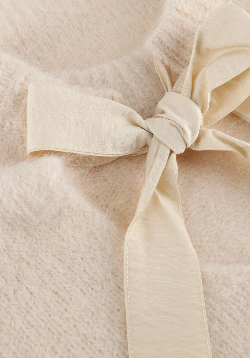 Creme SELECTED WOMEN Pullover SLFGABELLA LS KNIT BOW O-NECK - large