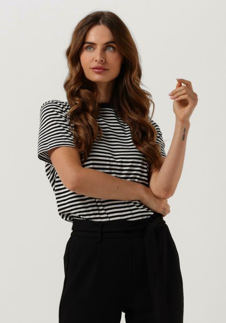 Schwarze SELECTED FEMME T-shirt SLFMY PERFECT SS TEE BOX CUT-STRI B - large