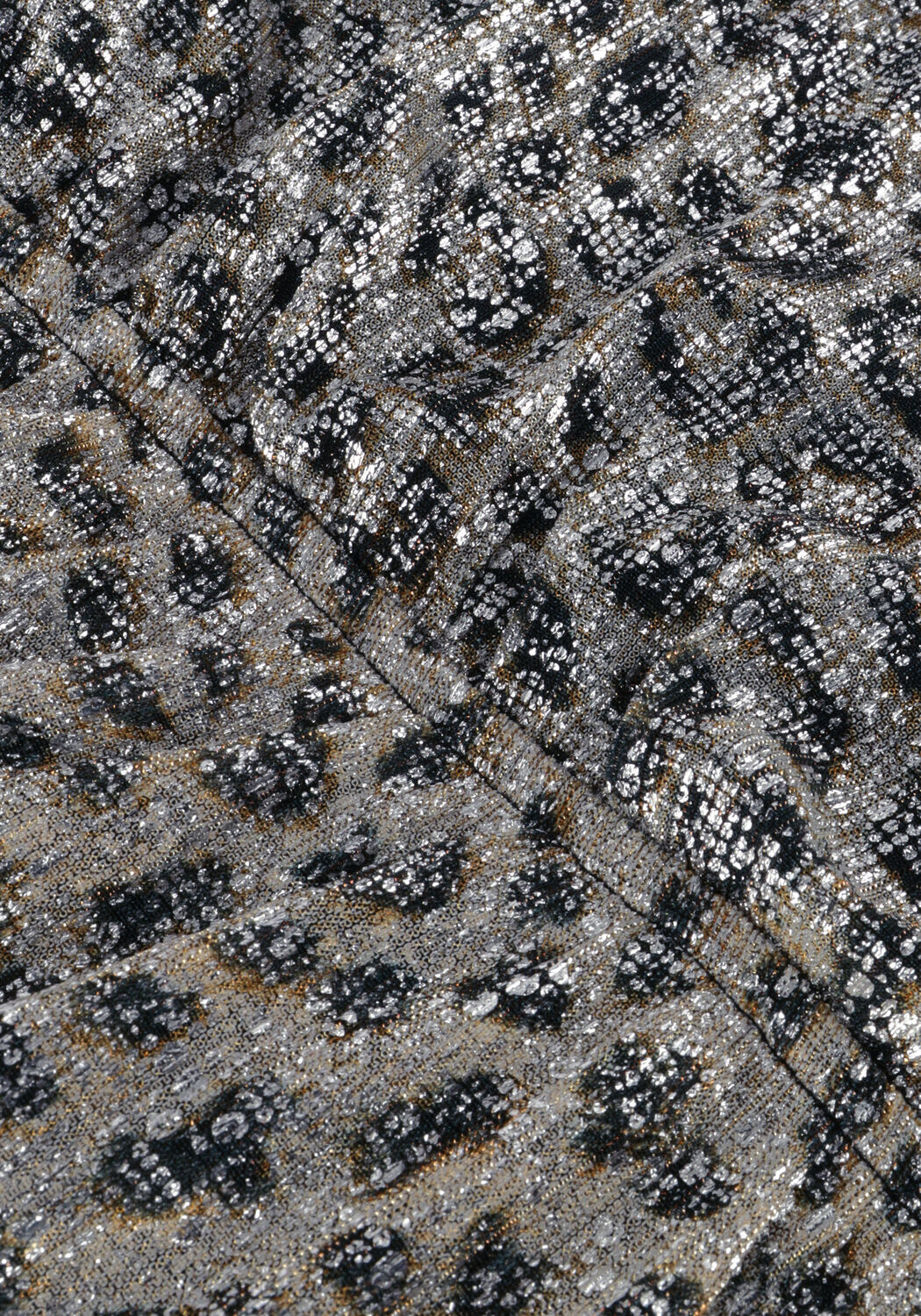 Silberne ALIX THE LABEL Minikleid LADIES KNITTED LEOPARD SHINY WRAP DRESS - large