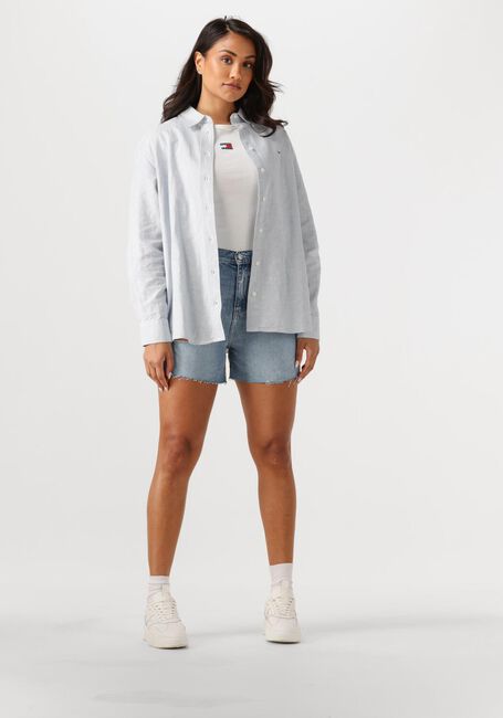 Hellblau TOMMY JEANS Blusen TJW RLX LINEN SHIRT - large