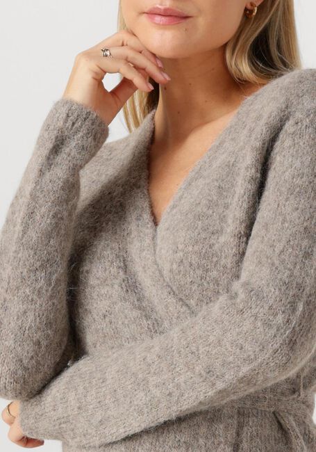 Taupe SELECTED WOMEN Pullover SLFGABELLA LS KNIT BELT CARDIGAN - large
