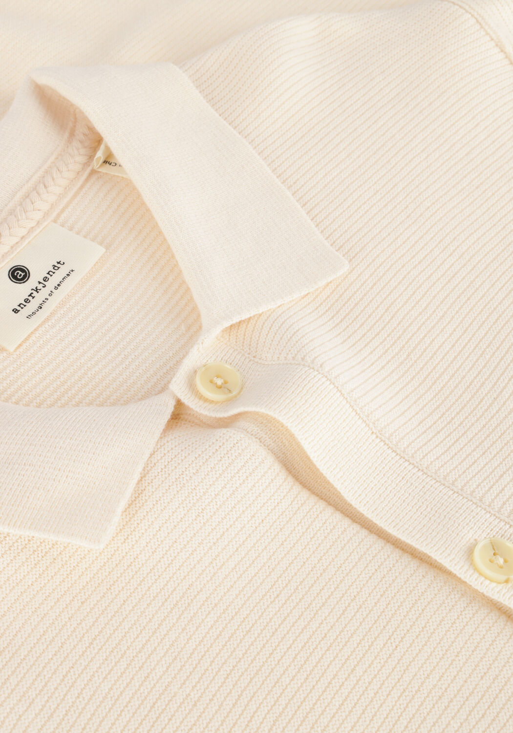 Beige ANERKJENDT Polo-Shirt AKSVEND S/S KNIT SHIRT - large