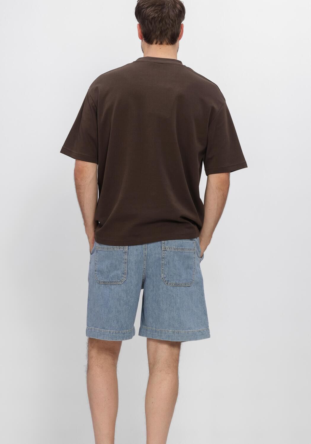 Braune SELECTED MEN T-shirt SLHLOOSEOSCAR SS O-NECK TEE NOOS - large