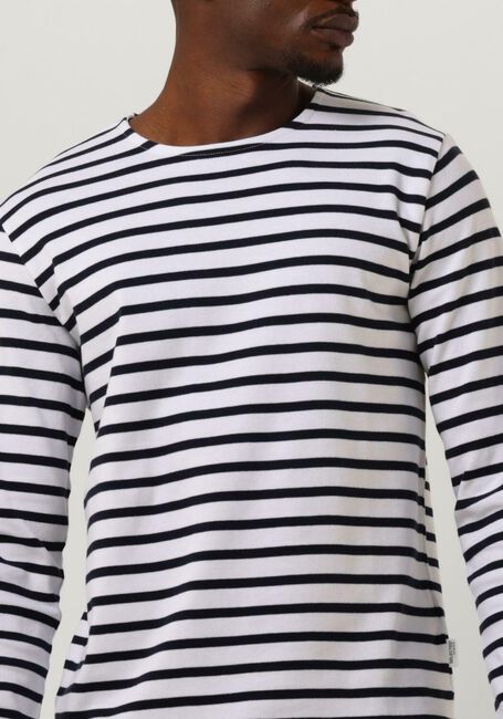 Weiße SELECTED HOMME  SLHBRIAC STRIPE LS O-NECK TEE - large