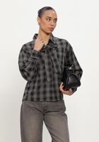 Schwarze SIMPLE Blusen WV-PL-VISCO-CHECK-26-3