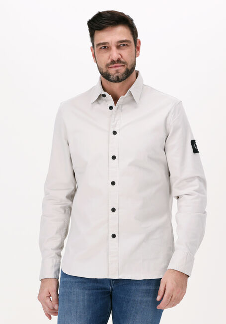 Sand CALVIN KLEIN Casual-Oberhemd MONOGRAM BADGE SHIRT - large