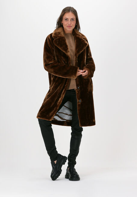 Braune GIACOMO THE JACKET Fake-Fur-Jack 13 LT FUR LONG - large