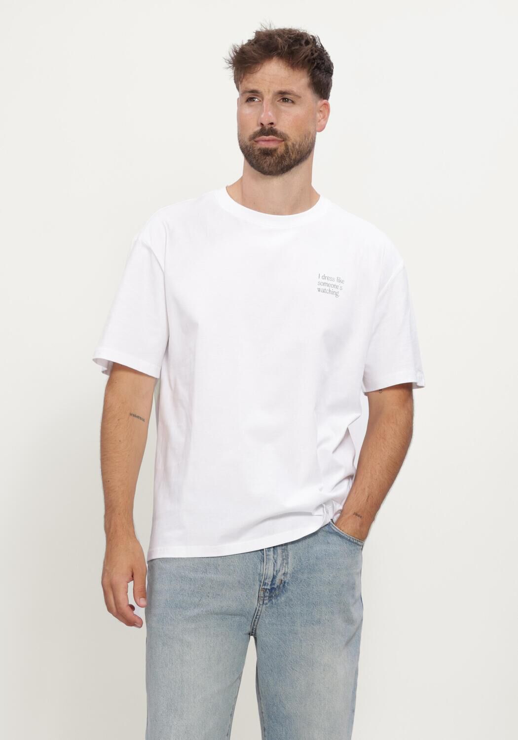 Wei&szlig;e ANERKJENDT T-shirt AKVILLADS HAVE A NICE DAY TEE - large