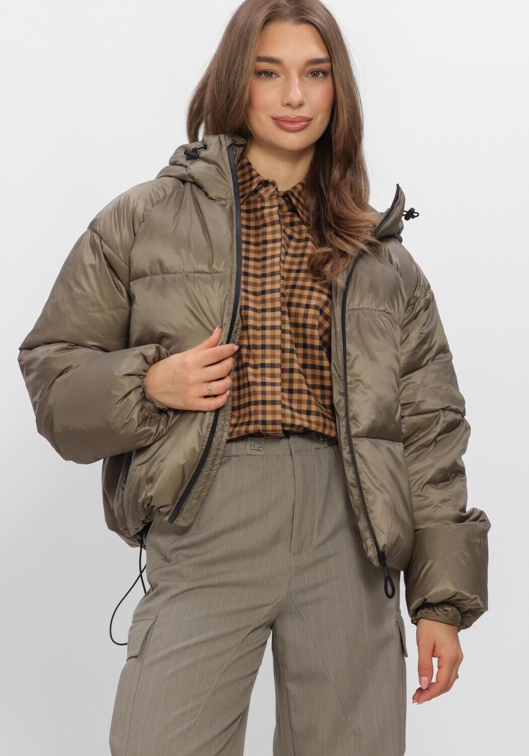 Khaki WITHBLACK Wattierte Jack WBLEMMA SHORT DOWN PUFFER JKT - large
