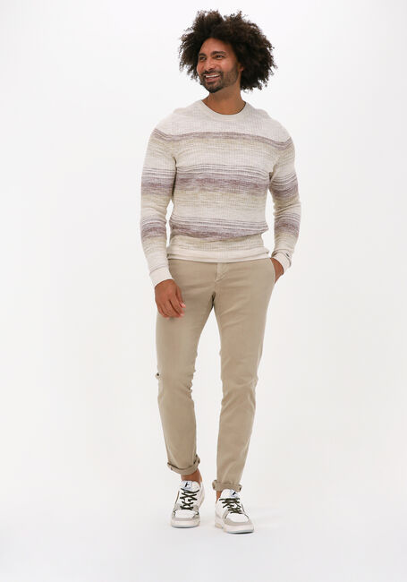 Sand CAST IRON Pullover R-NECK COTTON SLUB STRIPE - large