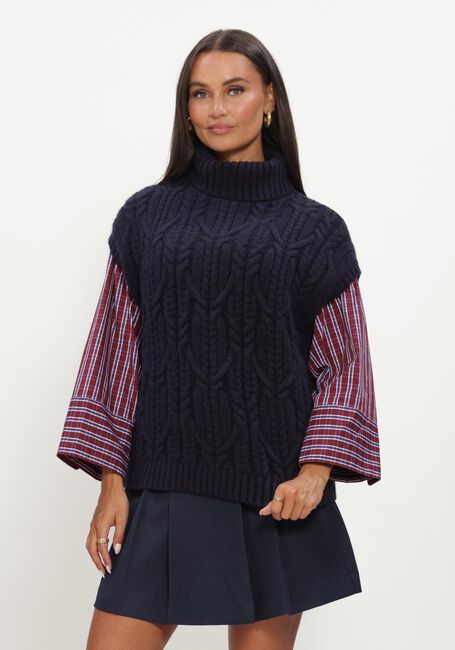 Dunkelblau CO'COUTURE Spencer ROWCC OVERSIZE CABLE KNIT VEST - large