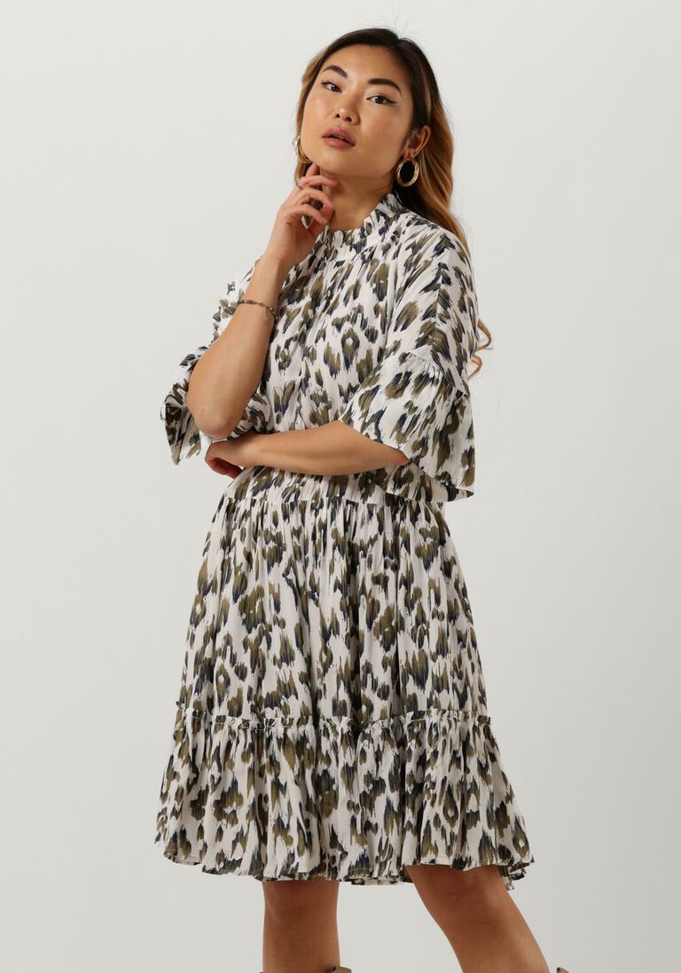 olive scotch & soda minikleid short dress with ruffle sleeve detail