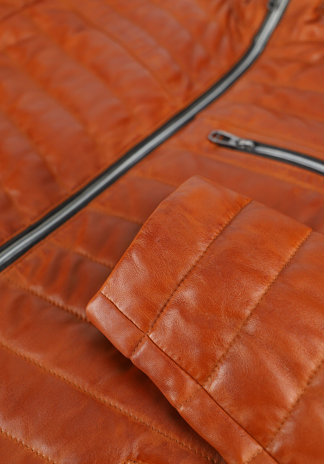 Orangene MILESTONE Lederjack DAMIANO - large