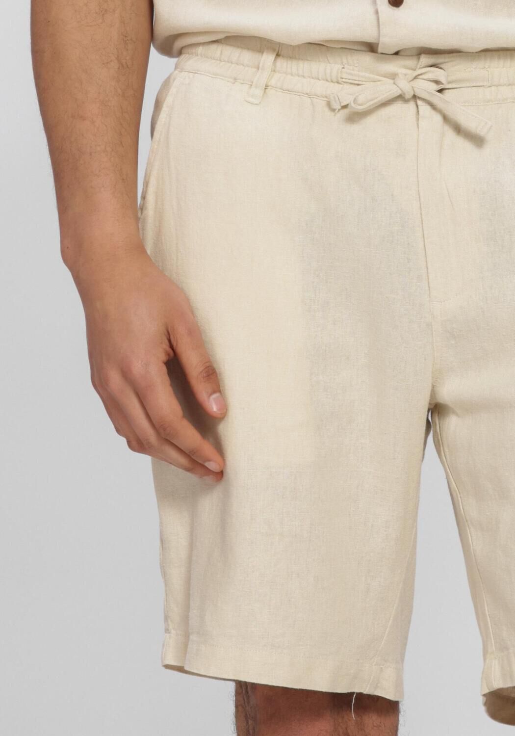 Beige ANERKJENDT Kurze Hose AKJAMES COT-LINNEN-VIS SS SHORT - large