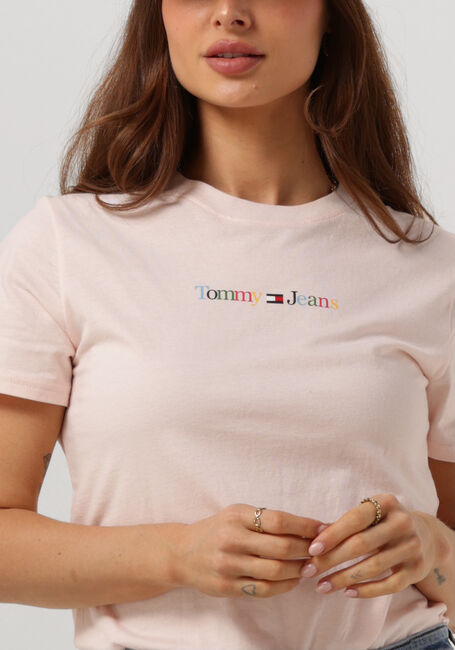 Hell-Pink TOMMY JEANS T-shirt TJW REG COLOR SERIF LINEAR SS - large
