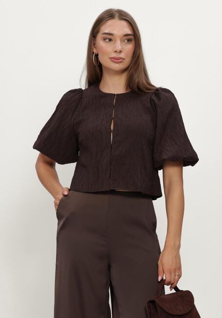Braune Y.A.S. Blusen YASMINU 2/4 SHORT TOP - large