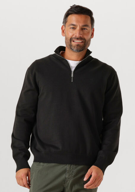 Schwarze CALVIN KLEIN Pullover LS SUPIMA QZ SWEATER 12GG - large