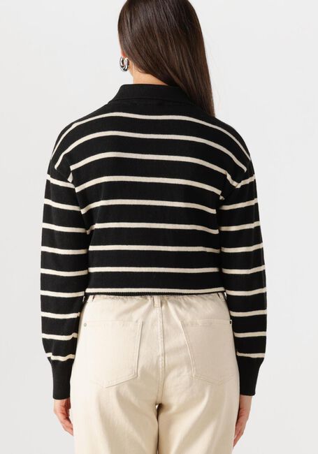 Schwarze MODSTRÖM Pullover MALVAMD STRIPE POLO - large