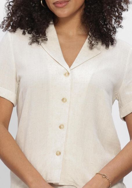 Beige OBJECT Blusen OBJSANNE S/S RE SHIRT - large