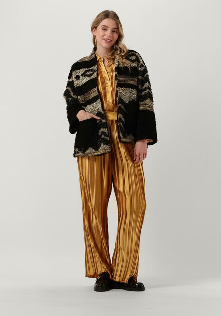 Goldfarbene AMAYA AMSTERDAM Weite Hose ABBY PLISSE PANTS - large