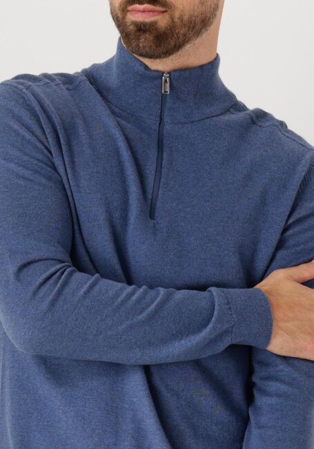 Blaue SELECTED HOMME Pullover SLHBERG HALF ZIP CARDIGAN NOOS - large