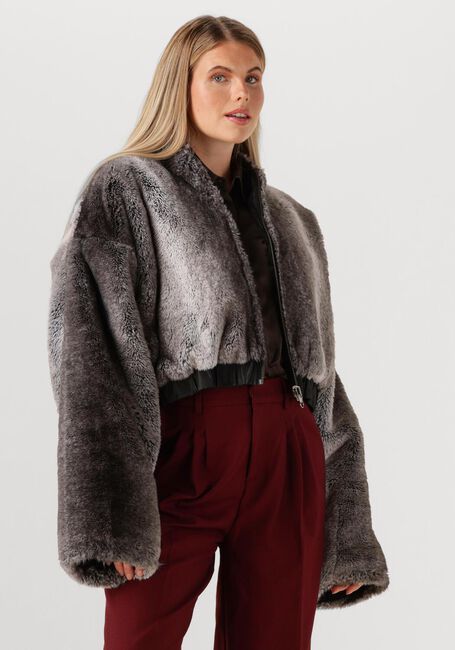 Graue EST'SEVEN Fake-Fur-Jack KINSKI WILD JACKET - large