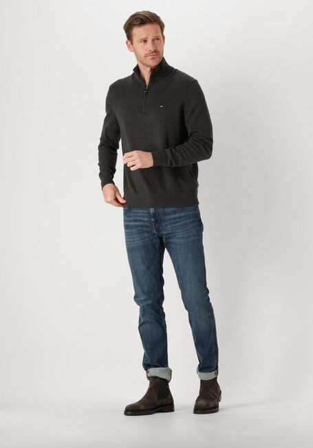 Dunkelgrau TOMMY HILFIGER Pullover PIMA ORG CTN CASHMERE ZIP MOCK - large