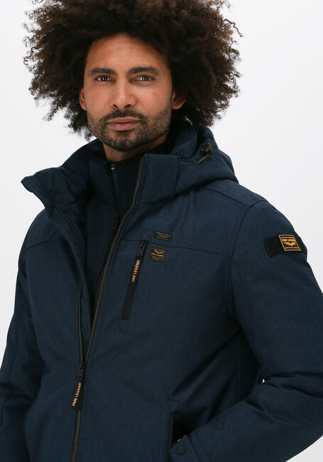 Blaue PME LEGEND Wattierte Jack SEMI LONG JACKET STRATOR MELAN - large