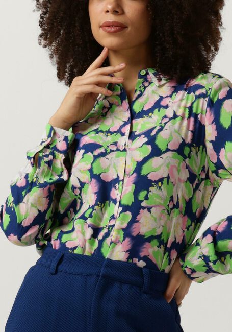 Blaue POM AMSTERDAM Blusen MILA LILIES BLUE BLOUSE - large