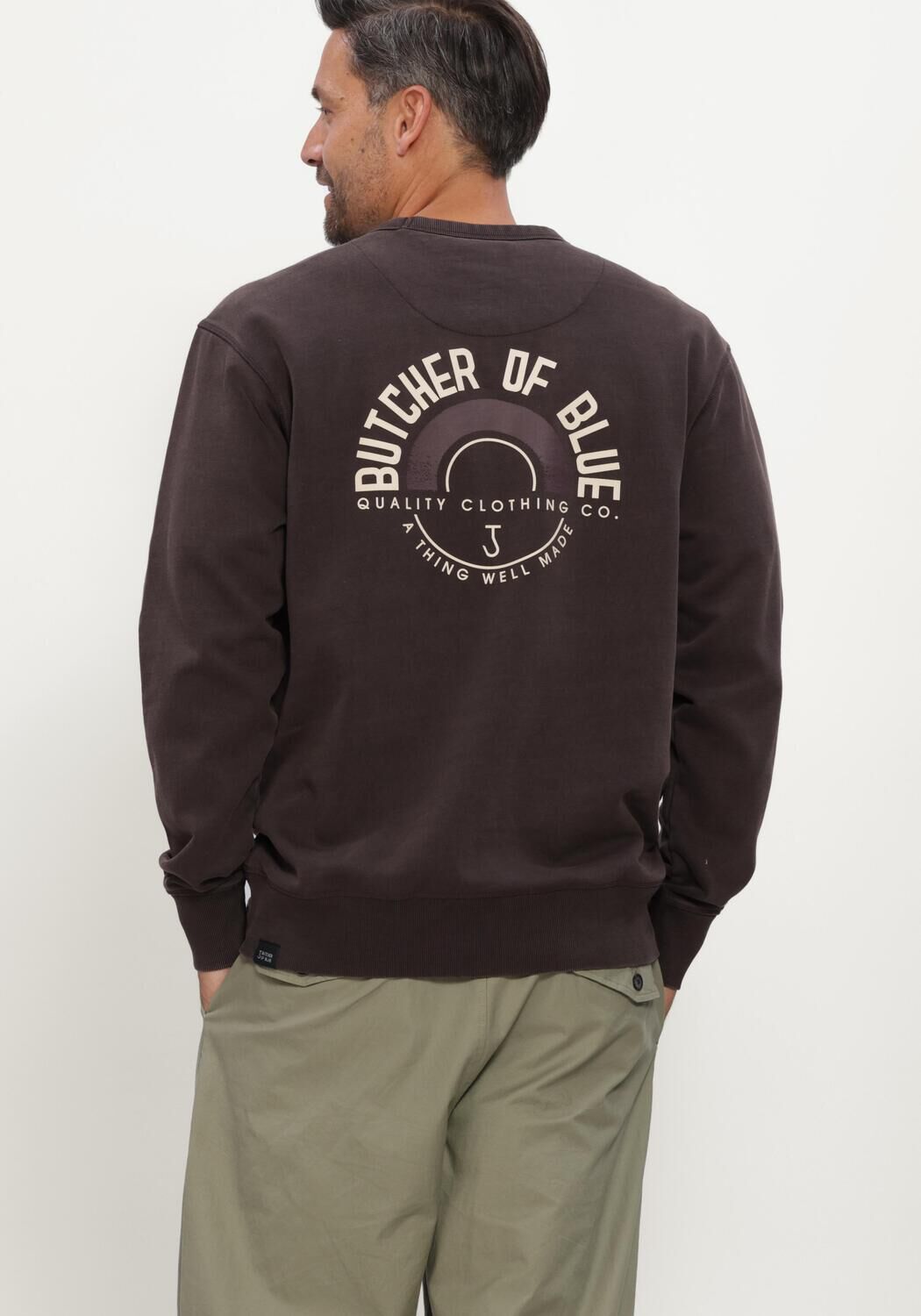 Braune BUTCHER OF BLUE Sweatshirt CIRCLE CREW - large