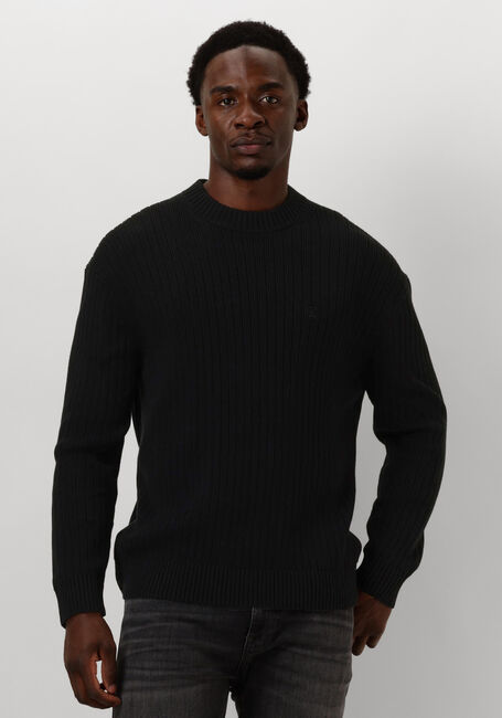 Schwarze CALVIN KLEIN Pullover LINEAR SWEATER - large