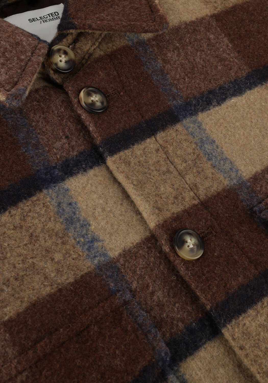 Braune SELECTED MEN Overshirt SLHARCHIVE OVERSHIRT B NOOS - large