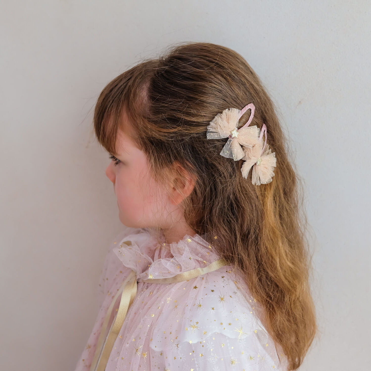 Beige Mimi & Lula Haarschmuck LRG TUTU BOW CLIPS - large