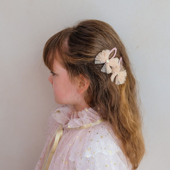 Beige Mimi & Lula Haarschmuck LRG TUTU BOW CLIPS - large