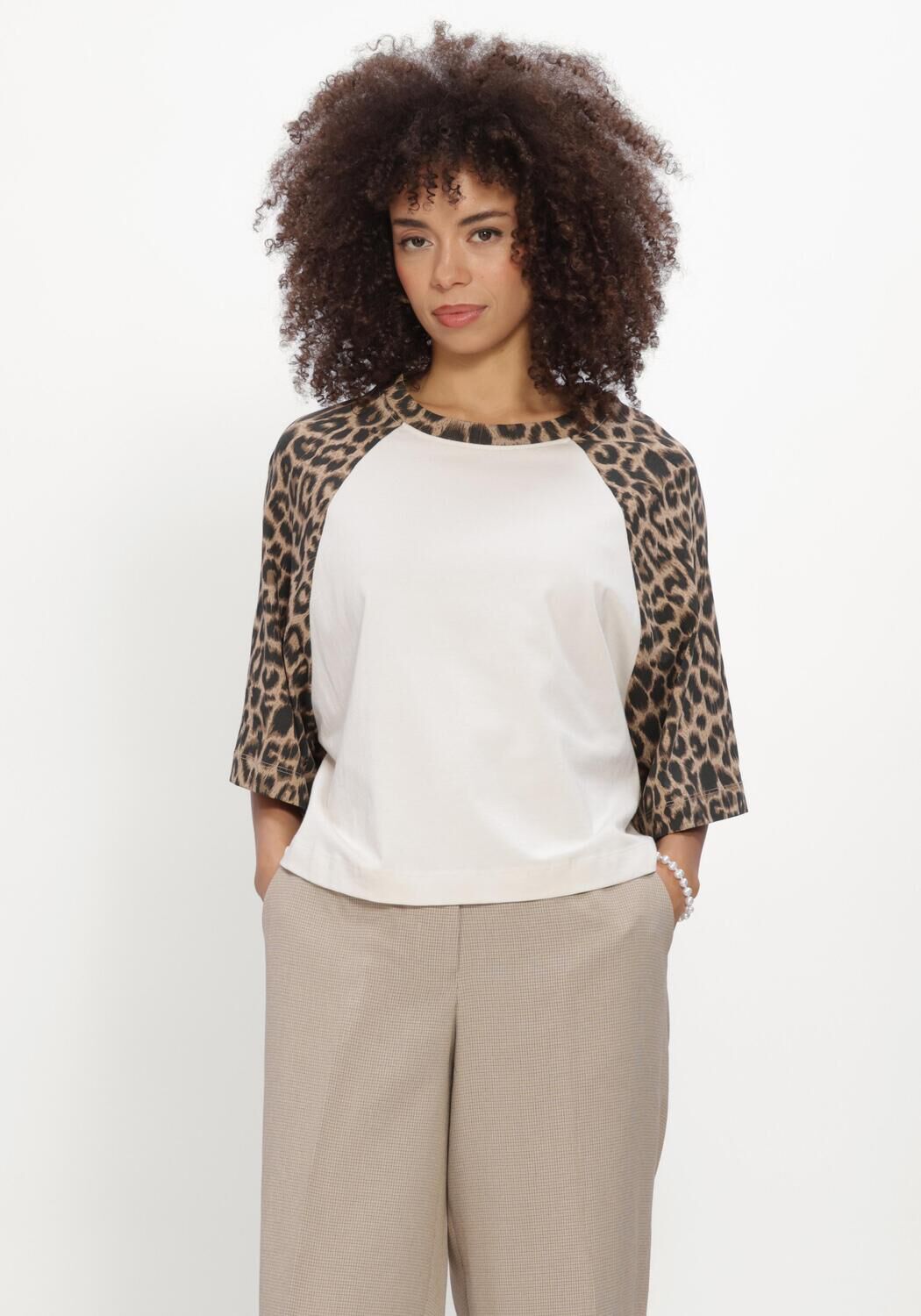 Wei&szlig;e CATWALK JUNKIE T-shirt BASEBALL LEOPARD TSHIRT - large