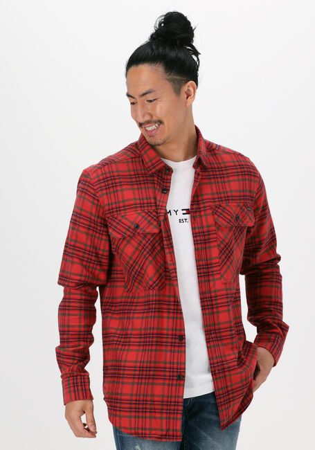 Rote DSTREZZED Casual-Oberhemd SHIRT WITH POCKETS INDIGO CHEC - large