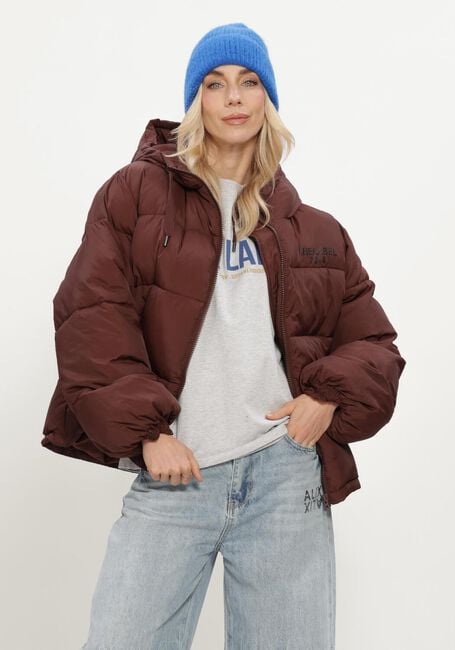 Braune ALIX THE LABEL Wattierte Jack LADIES WOVEN PUFFER COAT - large