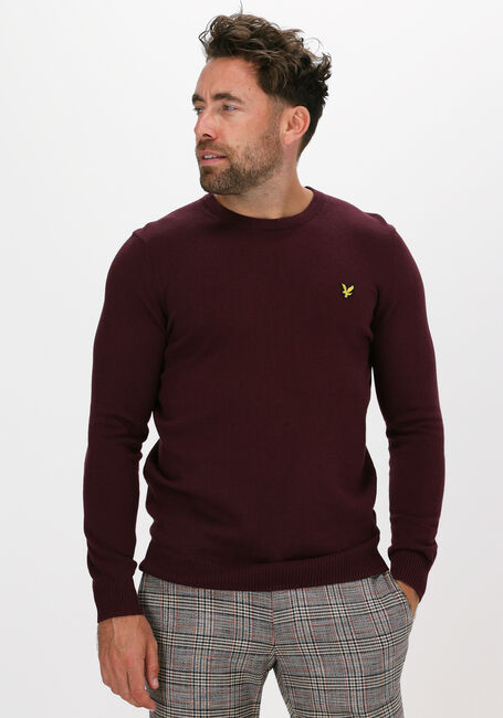Bordeaux LYLE & SCOTT Pullover CREW NECK COTTON MERINO JUMPER - large