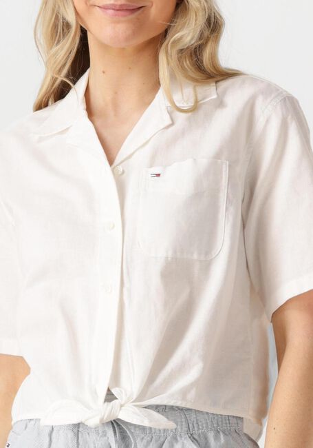 Weiße TOMMY JEANS Blusen TJW CRP LINEN SS SHIRT - large