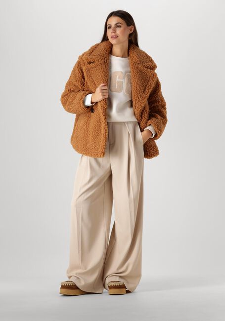 Camelfarbene UGG Teddy-Jacke GERTRUDE SHORT TEDDY COAT - large