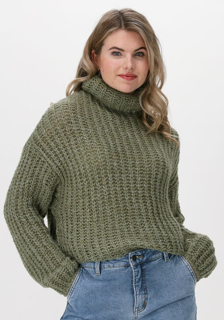 Grüne NA-KD Pullover CROPPED KNITTED HIGH NECK SWEATER - large