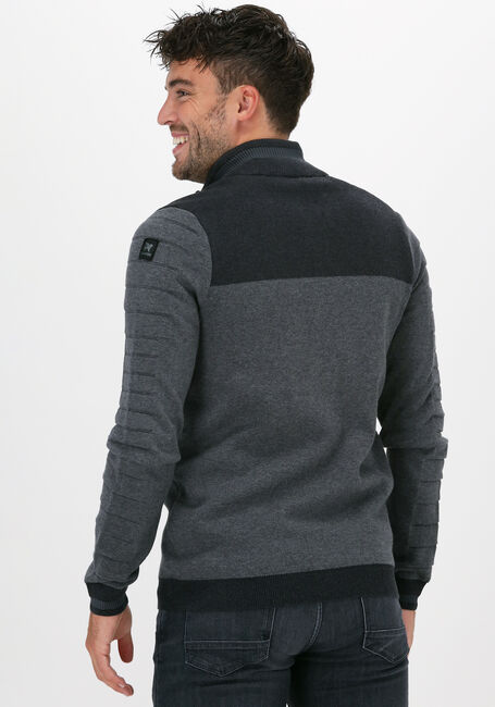 Graue VANGUARD Strickjacke ZIP JACKET COTTON BONDED MELAN - large