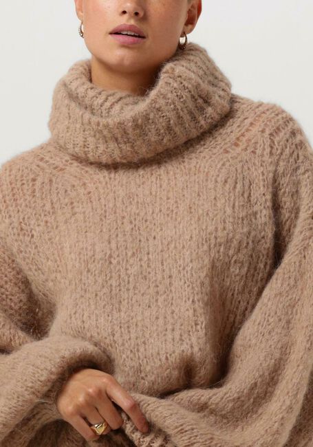 Braune AMERICAN DREAMS Rollkragenpullover PEPPER ROLL NECK ALPACA PULLOVER - large