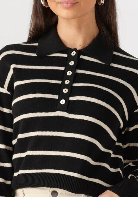 Schwarze MODSTRÖM Pullover MALVAMD STRIPE POLO - large