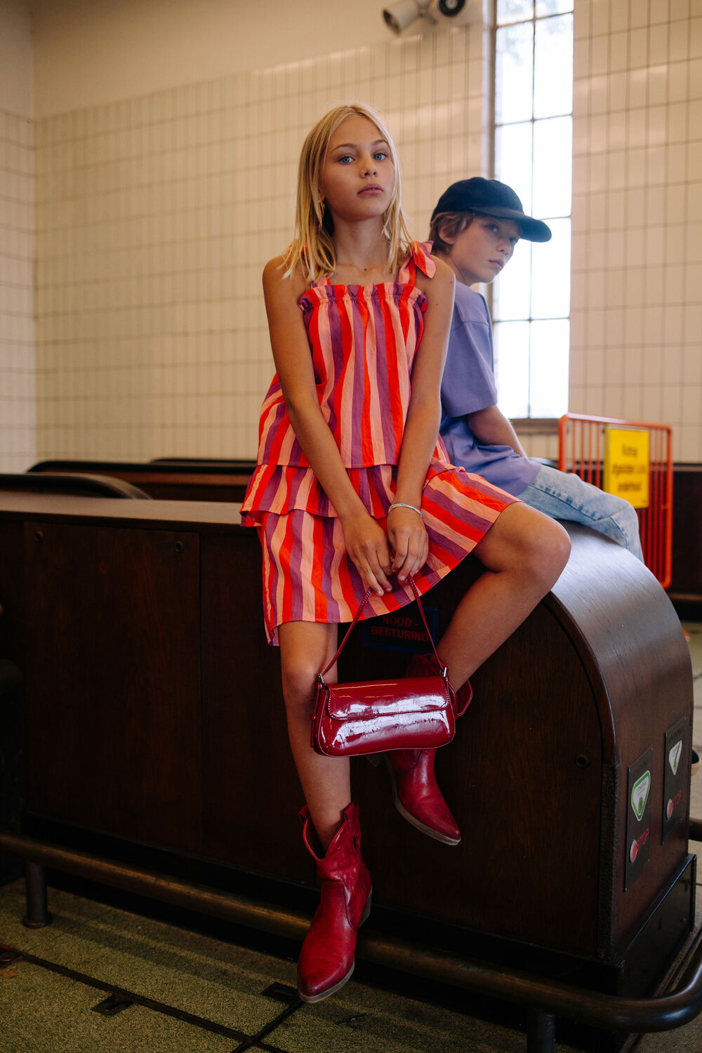 Mehrfarbige/Bunte CALL ME FRANKIE Minirock STRIPED SKIRT - large