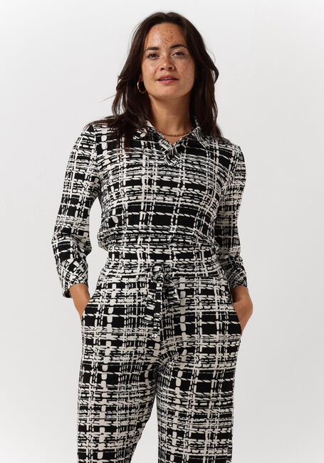 Schwarze VANILIA Top DUO CHECK POLO - large