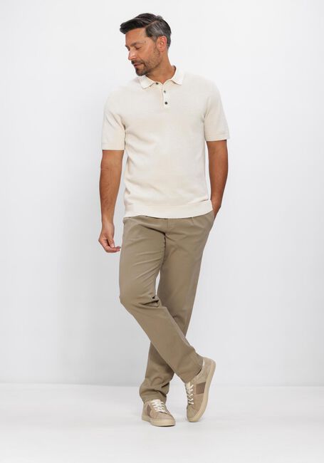 Ecru PROFUOMO Polo-Shirt POLO SS AERO EASE WAFFLE STRUCTURE - large