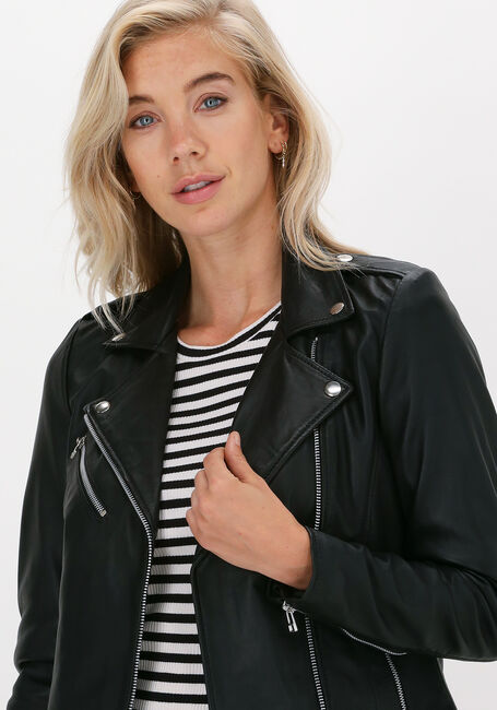 Schwarze GOOSECRAFT Lederjack GC JULIA BIKER - large